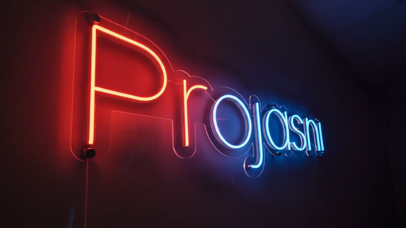 Neonový nápis PROJASNI